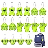 OSDUE 16PCS Sicherheits Reflektor Anhänger, Kinder Reflektor Anhänger, Reflektierend Anhänger, Schultasche Kleidung Rucksack Radfahren Gehen Laufen