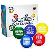 Motivierende Stress Bälle für Kinder und Erwachsene (5er Pack) Lindert Angstzustände und Stress | Motiviert und Inspiriert Schüler, Mitarbeiter, Teams | Zerdrücken, Ausgewählte Farben