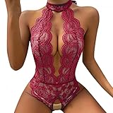 Erotische Dessous-Set Damen Sexy Sexy Tiefer V-Ausschnitt Halfter Spitze Damen Reizwäsche Negligee Babydoll Unregelmäßiger Hem Nachtwäsche Spitze Nachthemd Lingerie Nachtkleid G-String Sleepwear