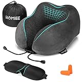 HOMIEE Reise Nackenkissen, Orthopädisches Nackenkissen, Schlafen Memory Foam Stoff Ergonomisches Nackenstützkissen für optimalen Komfort durch Beste Memory Foam Technologie