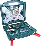 Bosch 50tlg. X-Line Titanium Bohrer- und Schrauberbit-Set (für Holz, Stein und Metall, inkl. Messer und Flachfräsbohrer, Zubehör Bohrschrauber und Schraubendreher)