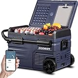 BODEGA Kompressor Kühlbox 35 Liter, Auto Kühlschrank, Elektrische Kühlschrank, Doppelzone, APP-Steuerung, 12/24V DC und 100-240V AC für Outdoor, Fahrzeuge, Camping, Reisen, Ohne USB-Anschluss