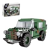 FOOMER Technic Militär Jeep Baukasten WW2 Tarnung Militärfahrzeug Ziegel Modell Kompatibel mit Lego Technic (192 Stücke)