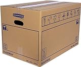 Bankers Box 6208301 Packung 10 Boxen aus Karton 43 x 30 x 25 cm mit Griffen für Umzug, Lagerung und Transport, extra stark, einfacher Kanal verstärkt (Größe M) 32 Liter