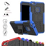 MAMA MOUTH Huawei P10 Lite Hülle, [Heavy Duty] Rugged Armor stoßfest Handy Schutzhülle Silikon Tasche Ständer Hülle Case mit Standfunktion für Huawei P10 Lite Smartphone,Blau