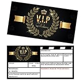 15er Karten-Set VIP EINLADUNG - Premium Einladungskarten zum Ausfüllen für VIP Party Silvester Geburtstag Jungen Mädchen Erwachsene von BREITENWERK