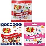 Jelly Belly Bestseller Mix - 20 Flavours Mix mit den beliebtesten Sorten, American Classics, Jewel Mix mit 7 Sorten- Jelly Beans (3 x 70g)