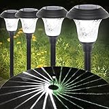 Solarleuchte Garten, 8 Stück Solarlampen für Außen LED Outdoor Leuchten Wasserdicht, Auto Ein/Aus Solar Wegeleuchte Beleuchtung Dekoration für Garten, Patio, Rasen(Kaltes Weiß, 43.7cm)