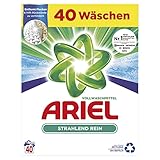 Ariel Waschmittel Pulver, Waschpulver, Vollwaschmittel, 40 Waschladungen, Strahlend Rein (2.6 kg)