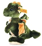 Steiff Raudi Drachenjunge - 17 cm - Kuscheltier für Kinder - Plüsch Drache stehend - weich & waschbar - grün / orange (015076)