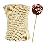 Relaxdays Cake Pop Stiel, 400 Stück, Bambus, 15cm lange Lollipop Sticks, für Cake Pops & Lollies, Cake Pop Sticks, natur