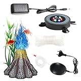 Aquarium Vulkan Form Luftblase Stein Sauerstoff Pumpe LED Lighting Farbwechselnden Aquarium Licht Fisch Aquarium Dekoration Unterwasser IP68