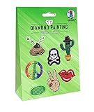 Ursus 43500003 - Diamond Painting Funny, Stickern mit funkelnden Diamanten, Set mit 2 Stickerbögen in verschiedenen Designs, Diamantensteine, Picker, Wachs und Schale, inklusive Anleitung