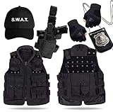 TK Gruppe Timo Klingler 6 in 1 SWAT Unisex Kostüm für Herren & Damen Set für Karneval & Fasching & Halloween