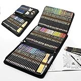 Buntstifte Set für Erwachsene und Kinder, 96 Stück Zeichnen Bleistifte Profi Art Set mit Künstler farbstifte Aquarell buntstifte Graphitstifte, ideal für kreatives Malen und Aquarellmalerei