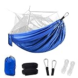 CSSIM Moskitofreie Hängematte Outdoor-Camping Moskitonetz Hängematte Anti-Moskito-Netz-Garn Tragbare Hammock (Farbe : Blau, Size : One Size)