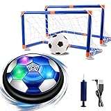 NEWYANG Air Power Fußball Set,Wiederaufladbar Innen&Außen Hover Ball ,Fussball Spielzeug mit Bunt LED, Sehr sicheres und lustiges Indoor-Spielzeug,Football ohne Möbel oder Wände zu beschädigen.