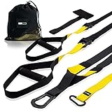 CLEAN SPORTS® Schlingentrainer Set für Krafttraining zuhause Slingtrainer mit Türanker für Ganzkörpertraining, inkl. DinA1 Übungsposter, Trainingsband mit Griffen für Suspensionstraining und Workout