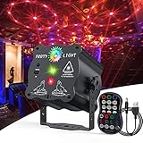 Discokugel, Partylicht mit Drahtlose Fernbedienung&USB Kabel, Musikgesteuert Partybeleuchtung, Sprachsteuerte LED Party Lampe, 360° RGB Discolicht, DJ Disco Lichter für Klub Hochzeit Party Feiertage