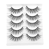 Katzenauge Künstliche Wimpern Natürlicher Look 5 Paare 3D Falsche Wimpern Leicht Cateye Lashes Wispy Strip Fake Lashes Natürliche With Flexibel Wimpernband von Parriparri