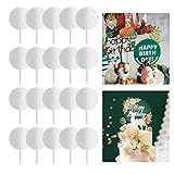 Acryl Kuchen Topper - 20 Stück Rund Cupcake Topper - Klare DIY Torten Topper Kuchen Dekoration Sets, Kuchenaufsätze Kuchendeko für Hochzeit, Geburtstag, Party, Kuchendekoration(16 cm)