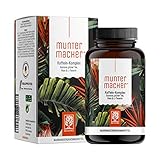 Koffein Kapseln - Guarana Kapseln mit Mate, Grüner Tee, Grüner Kaffee, L-Theanin & B-Vitaminen - Über 100mg Koffein - Koffeintabletten vegan & natürlich - Muntermacher 120 Koffein Kapseln hochdosiert