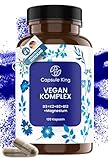 CAPSULE KING® | Vegan Vitamine D3 K2 B12 B2 Magnesium Hochdosiert - Daily Vegan - Vegan Supplements - (120 Kapseln) - **EXTRA** für Vegetarier und Vegan - HERGESTELLT IN DE