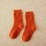 QXPDD Kindersocken Baby-Schlafsocken Herbst-Winter-Kristallfleece Warme verdickte Handtuchsocken Doppelnadel-Jungen-Mädchen-Socken,Gelb 2 L