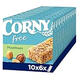 Corny free Haselnuss, Müsliriegel OHNE Zuckerzusatz, 10er Pack (10 x 120g)