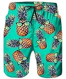 ALISISTER Ananas Badehose Herren Jungen Druck Schwimmen Surf Shorts Hawaii Sporthose Beachshorts Swim Trunks mit Seitentaschen für Herren XXL