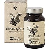 beegut BIO Propolis Kapseln mit BIO Propolis Extrakt in pflanzlicher Kapsel, das Schutzharz der Bienen, nachhaltige Verpackung - 60 Kapseln