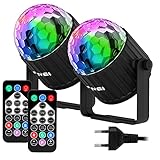 FIMEI Discokugel LED 15 color,2 Stück,Discolicht mit Fernbedienung für Weihnachten,Halloween,Party, Abend, Bar, Geburtstag, Club, DJ Disco, Geschenk