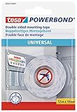 tesa Powerbond Montageband Universal - doppelseitiges Montageklebeband für Glas- und Leichtbauwände - zum Fixieren ohne Bohren - 1,5 m x 19 mm