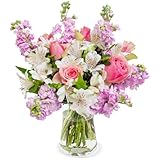 Blumenstrauß Blütenmeer, Violette Levkojen, Pinke Rosen und Weiße Inkalilien, 7-Tage-Frischegarantie, Qualität vom Floristen, perfekte Geschenkidee, versandkostenfrei bestellen