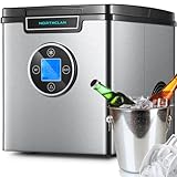 NORTHCLAN Eiswürfelmaschine Testsieger 14 kg Eiswürfel pro Tag, Selbstreinigung Eiswürfelbereiter, 3 Eiswürfelgrößen, Produktionszeit 6 Minuten, LCD-Anzeige, 2.3L Wassertank, 150W Ice Maker, Edelstahl