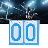 Vbestlife Kunststoff, Score Keeper, Anzeigetafel, 2-stellige Sport-Score-Zähler, Flip-Nummern für Tennis, Fußball, Volleyball, Basketball, Indoor-Outdoor-Sport, Blauer Kunststoff