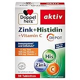 Doppelherz Zink + Histidin + Vitamin C DEPOT – mit Zink als Beitrag für die normale Funktion des Immunsystems – 1 x 30 Tabletten , 30 Stück (1er Pack)