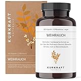 Kurkraft Weihrauch Extrakt (85%) - 180 Kapseln - 100% indischer Weihrauch - Hochdosiert 500mg je Kapsel - Original Boswellia Serrata - Vegan - Ohne unerwünschte Zusätze - deutsche Produktion