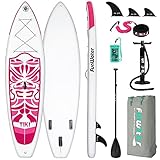 FunWater Aufblasbares Stand Up Paddle Board 320x84x15cm SUP für alle Schwierigkeitsgrade Alles Inklusive Paddling Board, ADJ Paddel, Pumpe, ISUP Reiserucksack, Leine, wasserdichte Tasche