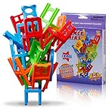 18 STÜCKE Balancing Spielzeug Kunststoff Stühle Bunte Mini Stacking Intelligence Multiplayer Balance Spiel Kinder Spielen Spiel Lernen Spielzeug Playset für Unisex Kinder