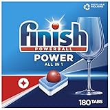 Finish Power All in 1 Spülmaschinentabs, phosphatfrei – Geschirrspültabs mit kraftvollem Powerball gegen hartnäckigste Fettanschmutzungen – Gigapack mit 180 Finish Tabs