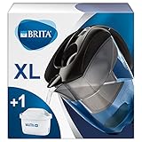 BRITA Wasserfilter Elemaris XL schwarz / Premium-Kanne inkl. 1 MAXTRA+ Filterkartusche / Filter reduziert Kalk, Chlor und leitungsbedingt vorkommende Metalle wie Kupfer & Blei im Leitungswasser