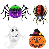 Halloween Laterne,Laternen Kinder Halloween,Papierlaterne Halloween,Halloween Lampions,Halloween Kürbis Laterne,Fledermaus,Spinne,Geist,Faltbar Lampenschirm Papier für Halloween,Sankt Martin