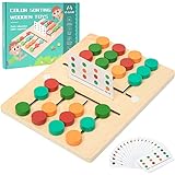 Atoylink Brettspiele Holzspielzeug Holzpuzzle mit Karten 4 Farben Truhe Strategie Brettspiel Kinderspiel Familien Strategiespiel Lernspielzeug Sortierspielzeug Geschenke für Kinder 4 5 6 7 8+ Jahre