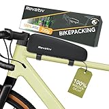 Rovativ® Top Tube Bag [100% Wasserdicht - 1,8 Liter] Rahmentasche Fahrrad wasserdicht Oberrohrtasche Rennrad, Gravel, MTB, für Oberrohr