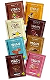 Protein Probierpaket (8x30g) - Vegan Proteinpulver Mix Probier Set - Nutri-Plus 3k Eiweißpulver Proben - Mix Probierpack Vanille Kokos-Mandel Schoko Brownie - Eiweiß Probierset