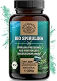 Spirulina Tabletten Bio - 6000mg je Dosis - WICHTIG: 600 Presslinge reines Algen-Spirulina Pulver I Zertifizierter BIO-Anbau Laborgeprüft I 500mg Spirulina je Kapsel aus Deutschland I SCHEUNENGUT®