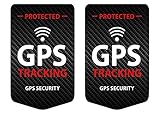 Ritter Mediendesign GPS Tracking 2 Stück Aufkleber für das Fahrrad Bike Sticker Schwarz Carbon Wetterfest UV-Beständig, 3,3 cm x 4,9