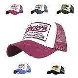 CheChury Trucker Mesh Hüte Baseball Cap Western Mode Sommer Kappe Vintage Basecap Distressed Snapback Hüte Baseballmütze Used Look Retro Mütze