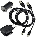 4 in 1 Zubehör Set kompatibel mit Samsung Galaxy S23 | S23 Plus | S23 Ultra 5G | 2X USB Typ C Datenkabel / 1x Netzadapter Ladegerät / 1x KFZ Adapter (Suncase) USB C Netzteil Ladekabel